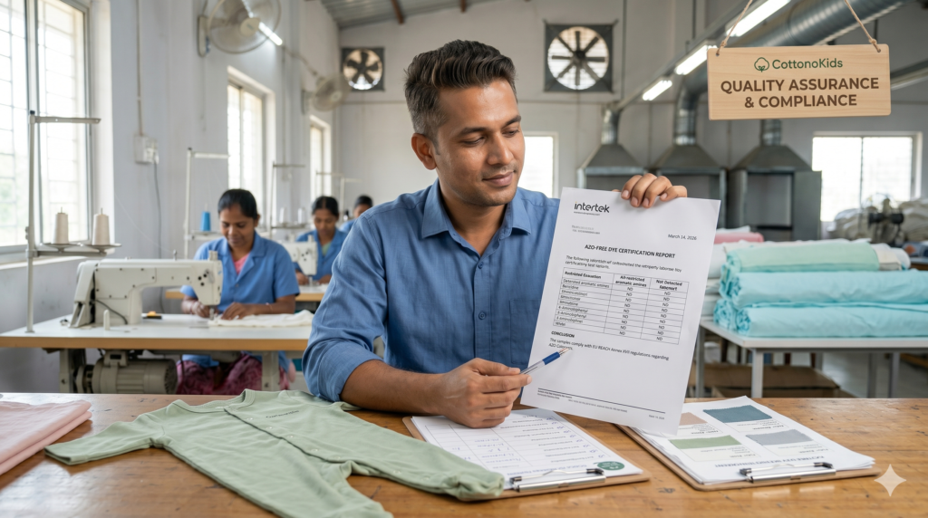 Garment Qaulity Head Holding Dyeung test report in Hand